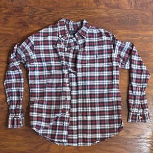 Men's Custom Fit Polo Ralph Lauren Plaid Shirt - Red and Black